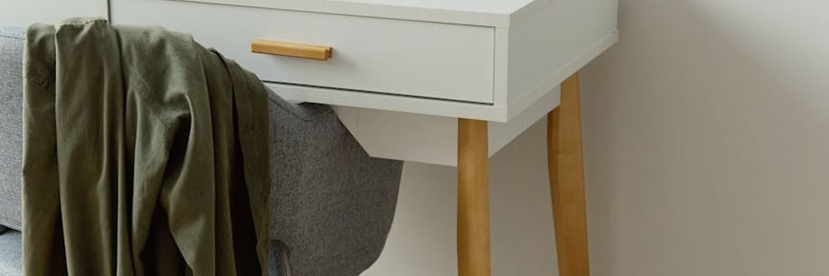 Minimalist aesthetic workspace arrangement with clean lines